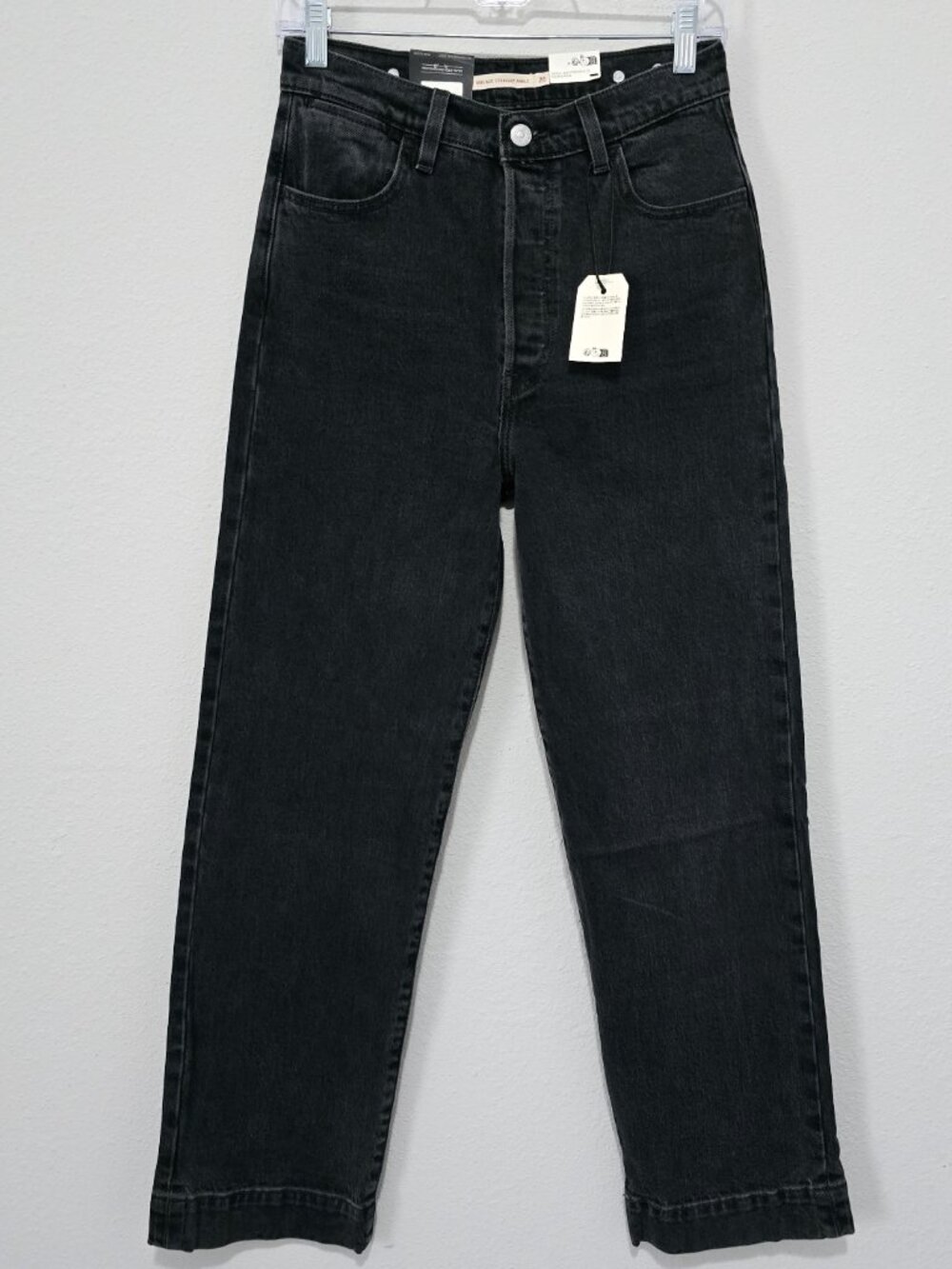 Levi’s Premium Ribcage Straight Ankle Jeans 26 Black Wash NWT
